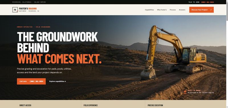 Screenshot of the Foster's Grading homepage
