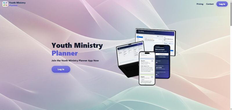 Screenshot of the Youth Ministry Planner homepage